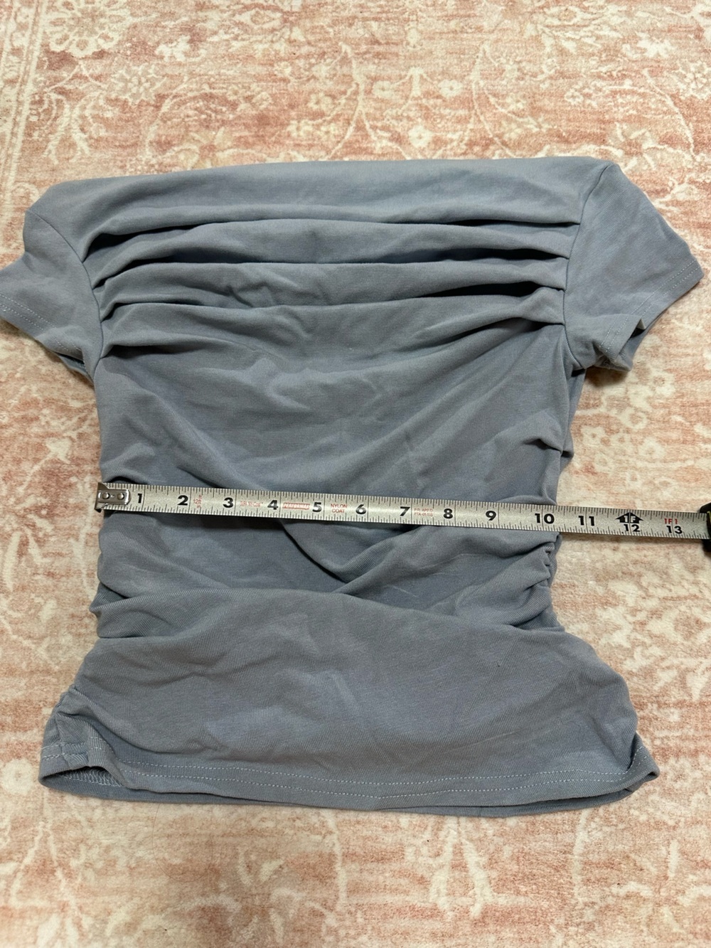 Off-Shoulder 🩵 Light Blue Women's Ruched Top - Picture 9 of 10